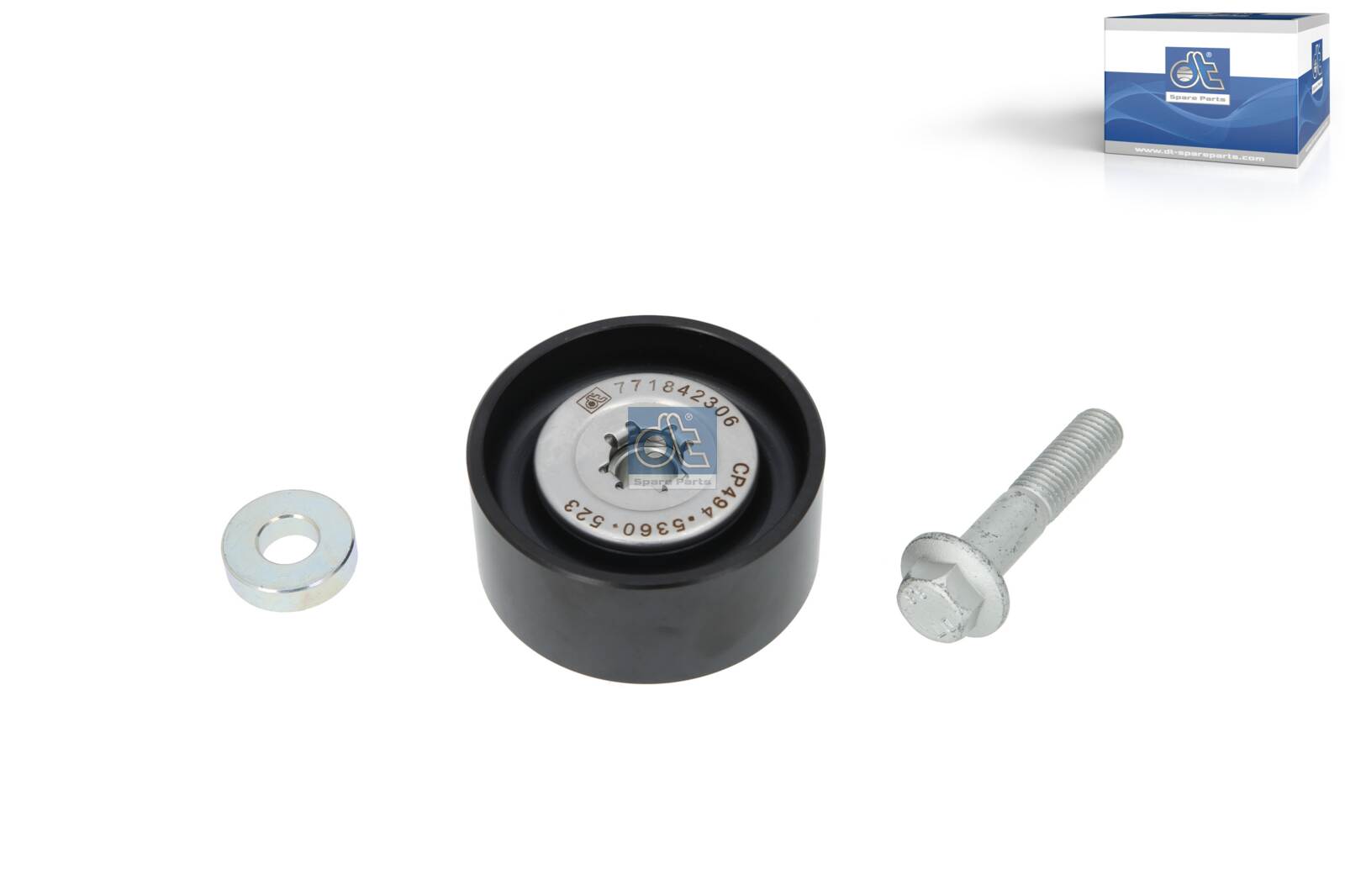 Dt Spare Parts Geleide rol/omdraairol, Poly V-riem 3.34523SP