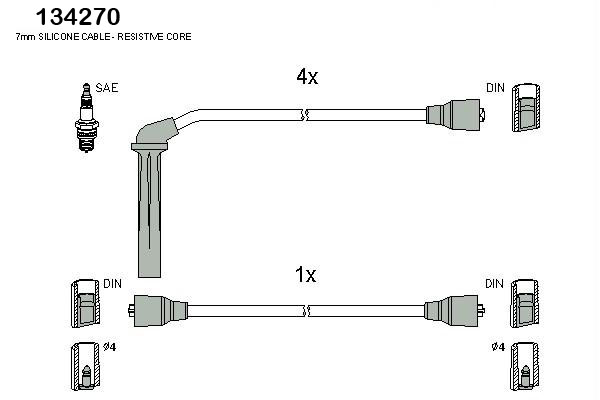 Hitachi Bougiekabelset 134270
