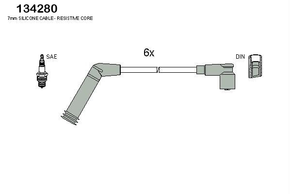 Hitachi Bougiekabelset 134280