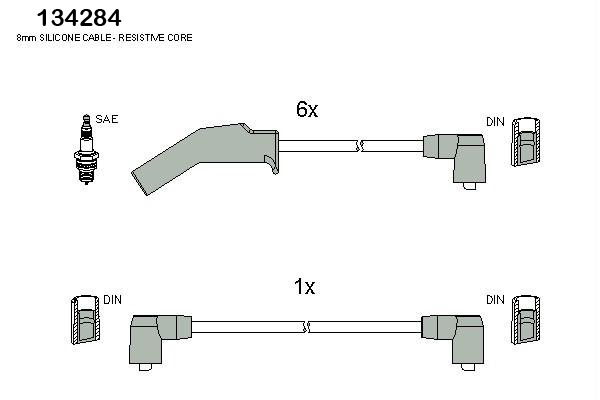 Hitachi Bougiekabelset 134284