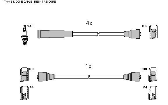 Hitachi Bougiekabelset 134304