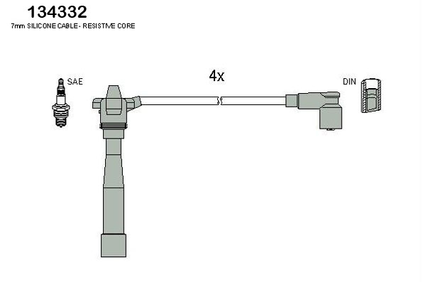 Hitachi Bougiekabelset 134332