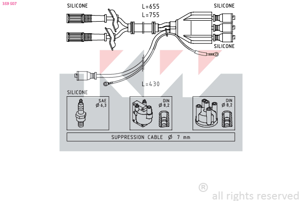 KW Bougiekabelset 359 507