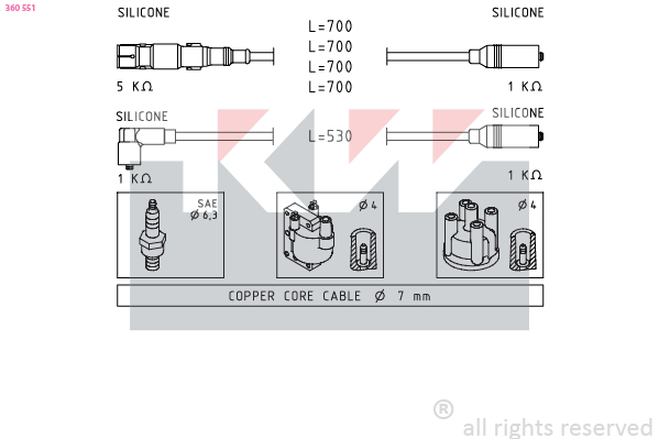 KW Bougiekabelset 360 551