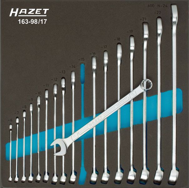 Hazet Set ring- / steeksleutel 163-98/17