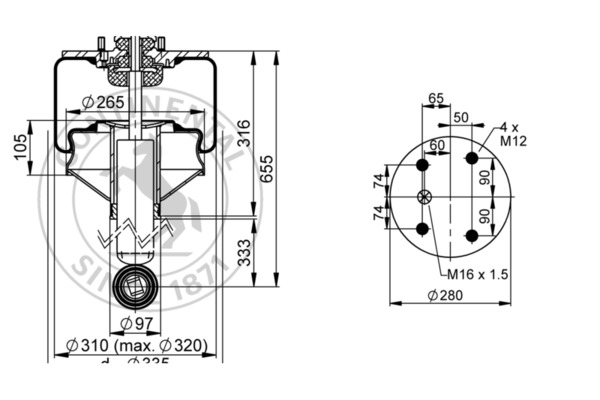 Contitech Air Spring Veerbalg 661 N P25