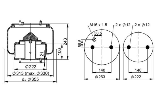 Contitech Air Spring Veerbalg, luchtvering 6720 N P01