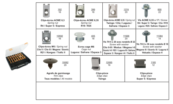 Restagraf Assortiment, bevestigingsmiddelen 56