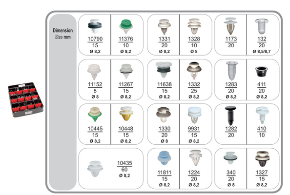 Restagraf Assortiment, bevestigingsmiddelen 70401