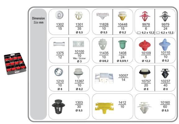 Restagraf Assortiment, bevestigingsmiddelen 70403