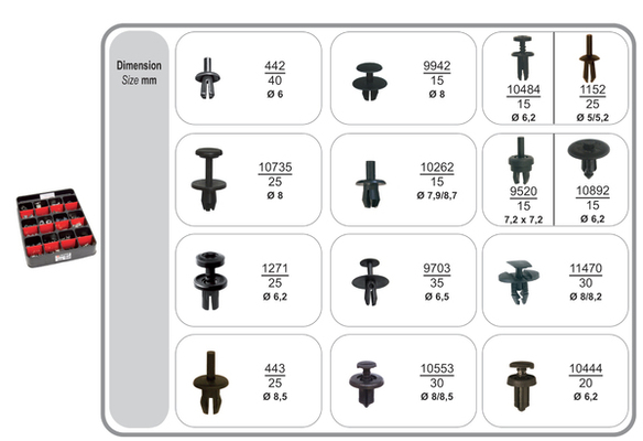Restagraf Assortiment, bevestigingsmiddelen 70404