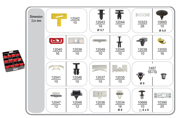 Restagraf Assortiment, bevestigingsmiddelen 70435