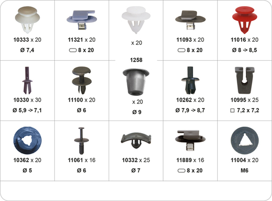 Restagraf Assortiment, bevestigingsmiddelen 91