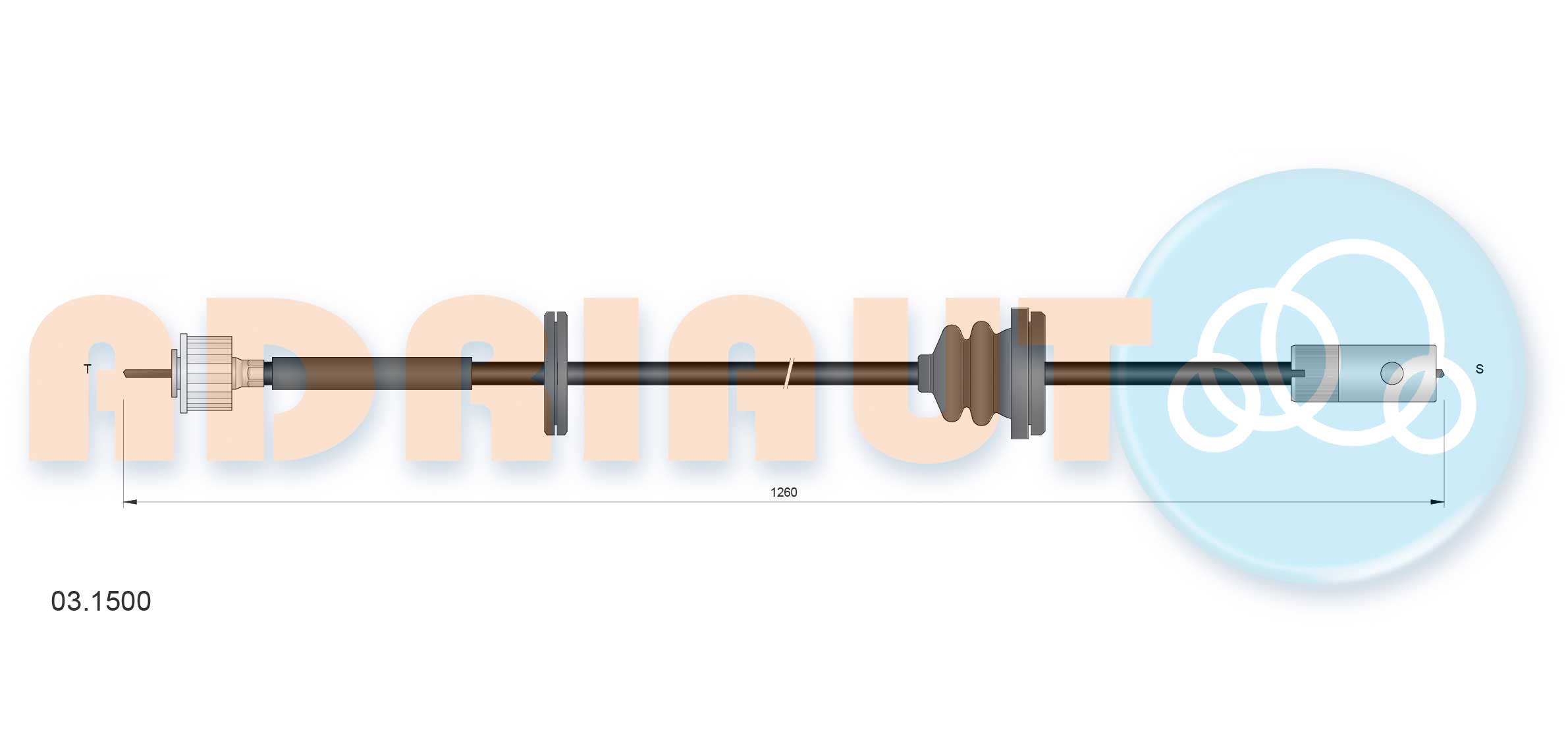 Adriauto Kilometertellerkabel 03.1500