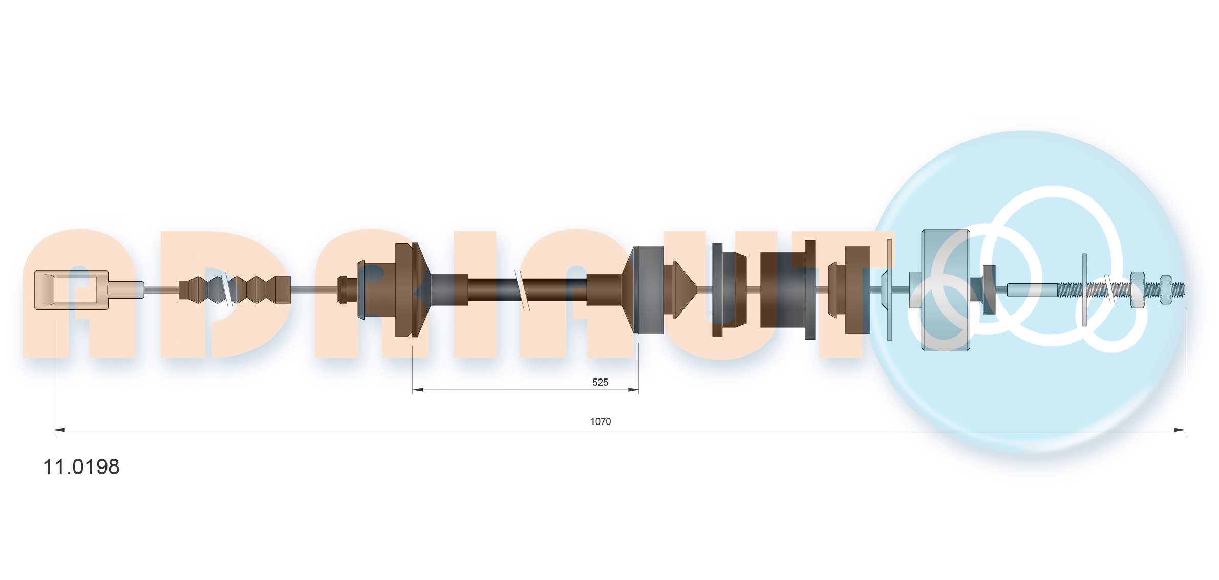Adriauto Koppelingskabel 11.0198
