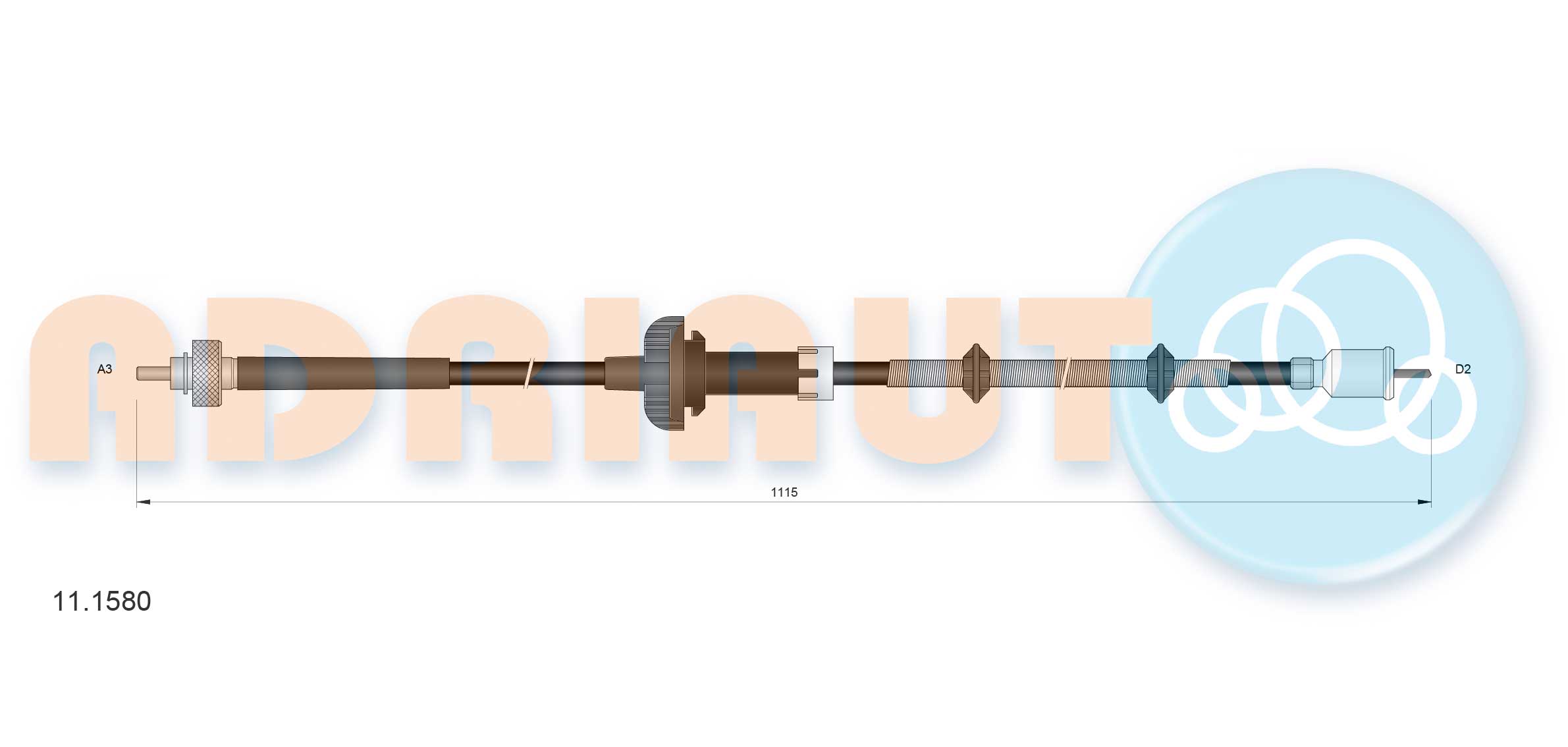 Adriauto Kilometertellerkabel 11.1580