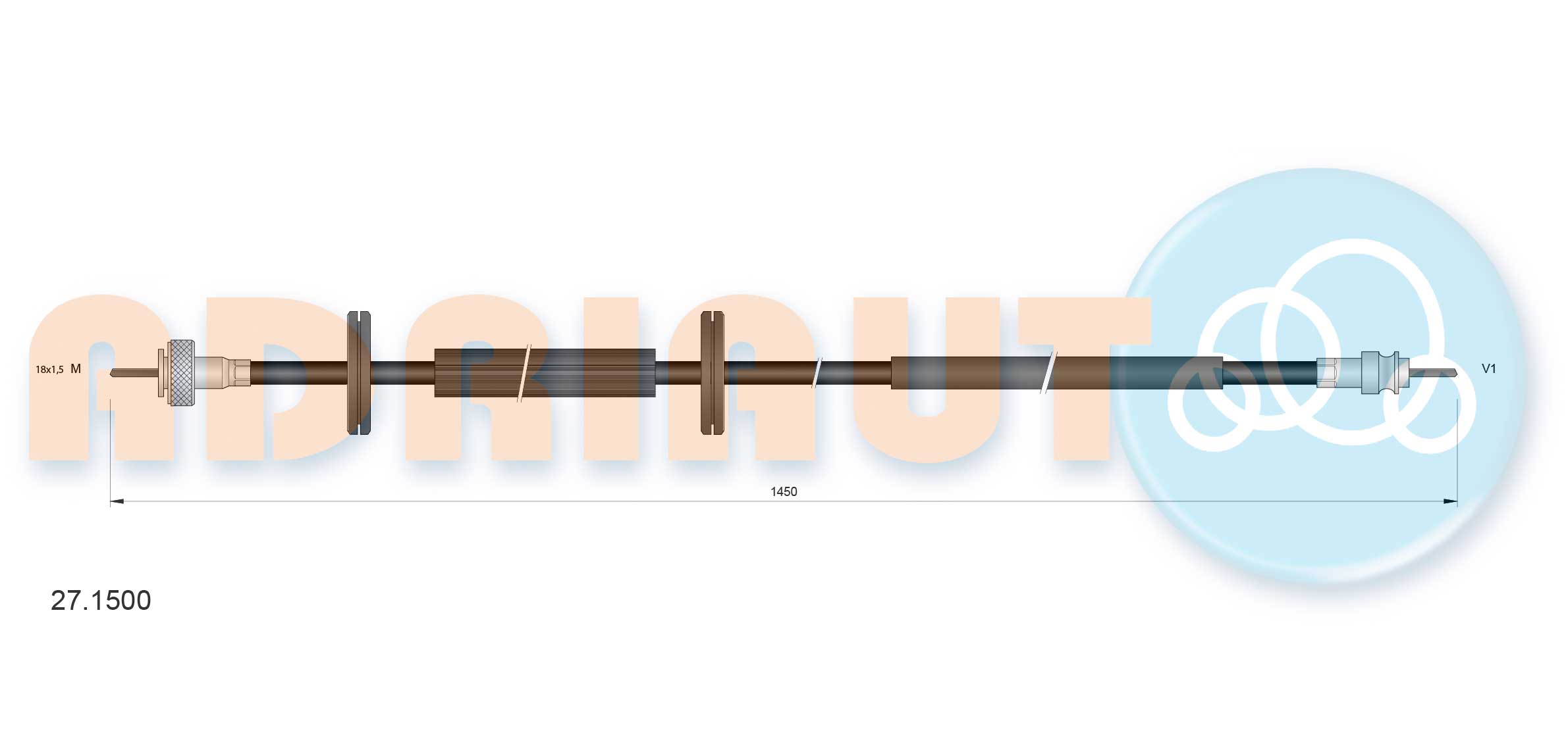 Adriauto Kilometertellerkabel 27.1500