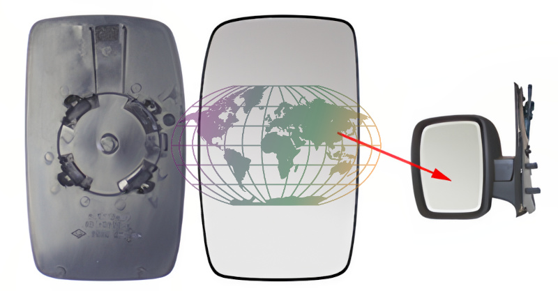 Bodermann Buitenspiegelglas 6858062