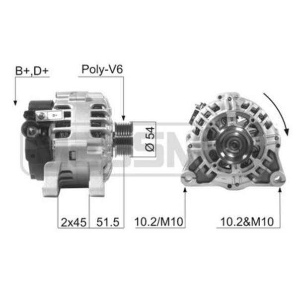 Huismerk Alternator/Dynamo 210016A