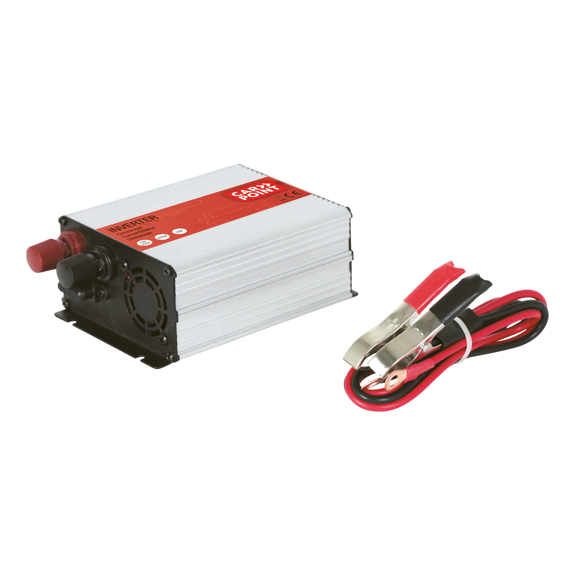 Carpoint Carpoint Omvormer 12V>230V 300W accuklemmen Frans/Belgisch stopcontact 0510361