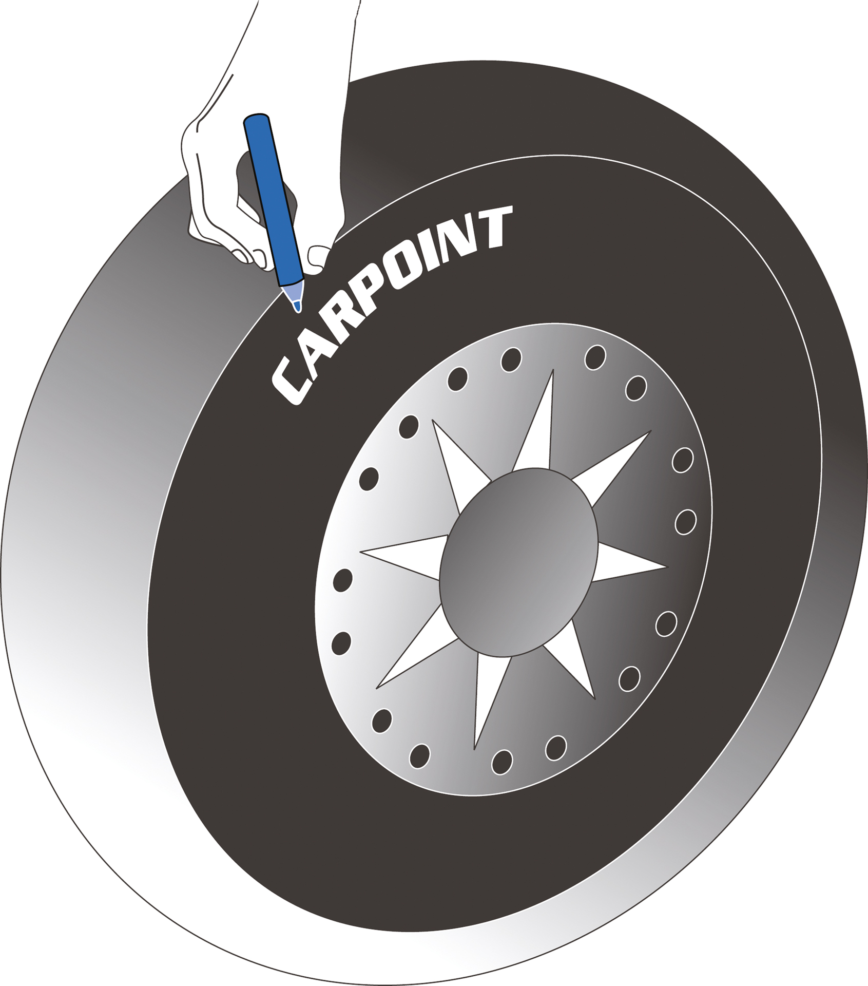 Carpoint Carpoint Bandenmerkstift Wit 1712101