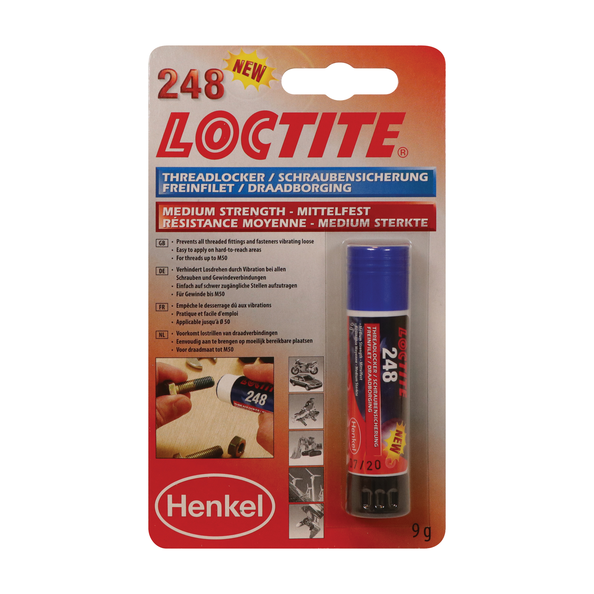 Loctite Loctite 248 Borgmiddel blauw 9ml 1831708