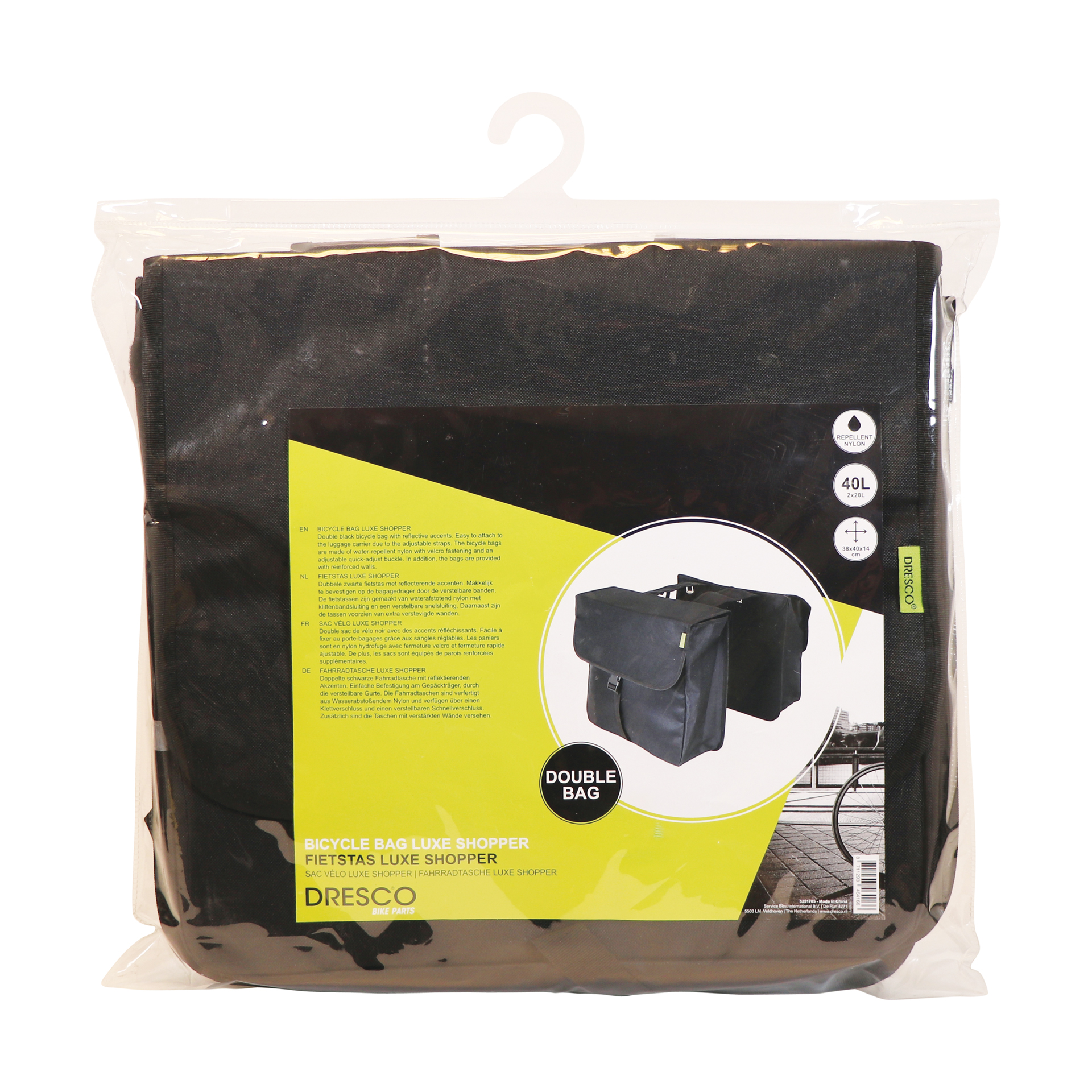Dresco Dresco Dubbele Fietstas Luxe Shopper 40 Liter 5251705