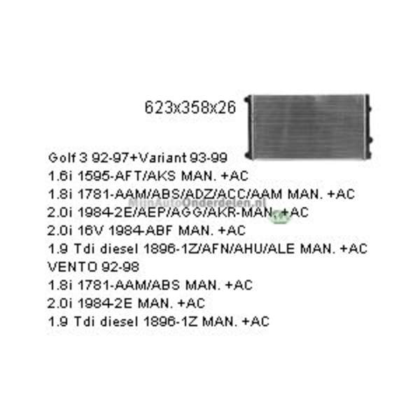 Bodermann RADIATEUR 1.6i/1.8i/2.0i/1.9 TDi +AC 9261001