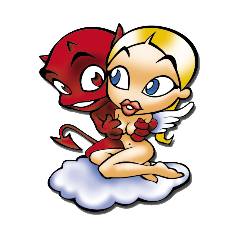 Mijnautoonderdelen Diabolic Sticker Boy + Girl 12x10cm AV 102001