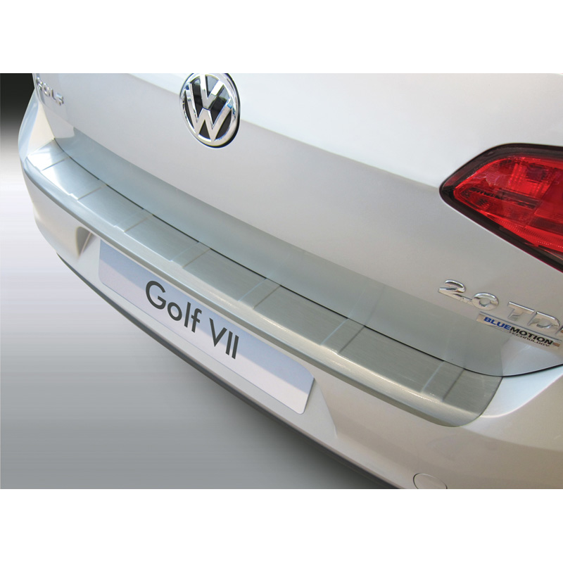 RGM ABS Achterbumper beschermlijst passend voor Volkswagen Golf VII 3/5 deurs 2013-2019 'Ribbed' 'Brushed Alu' Look GR RBP776B