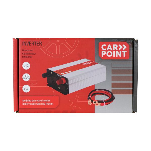 Carpoint Carpoint Omvormer 12V>230V 1000W accu kabel 0510353