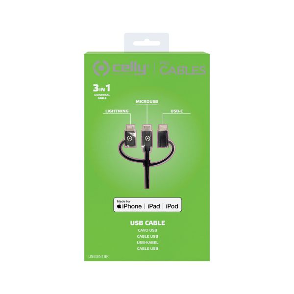 Celly Celly 3 in 1 Universele Kabel 0517504