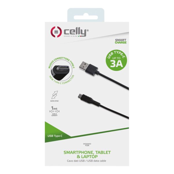 Celly Celly Datakabel USB-C 1 meter zwart 0517511