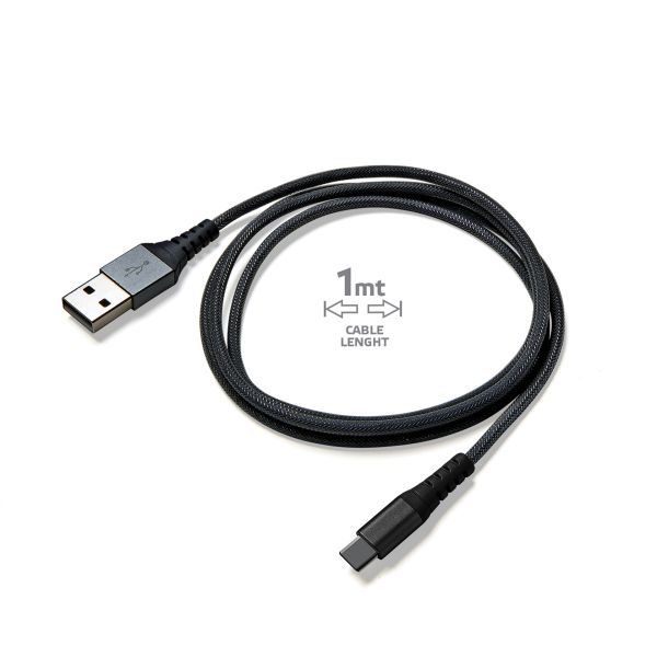 Celly Celly Datakabel USB-C Nylon 1 meter zwart 0517513