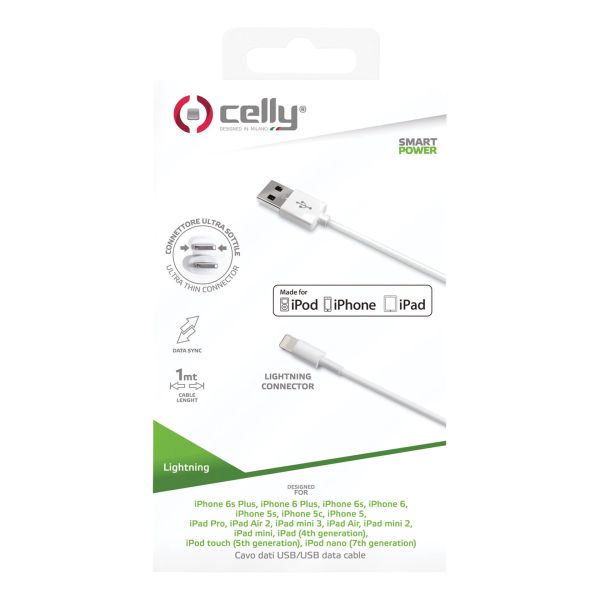 Celly Celly Datakabel Iphone lightning 1 meter wit 0517521