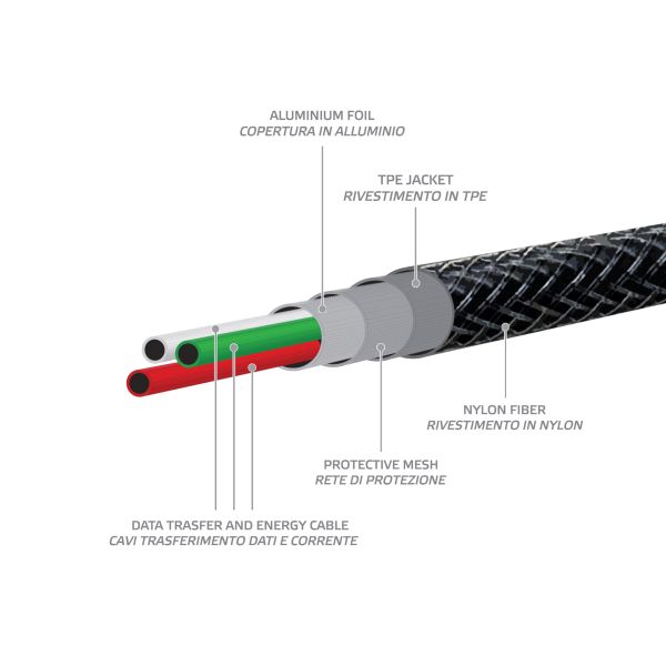 Celly Celly Datakabel Lightning Nylon 1 meter zwart 0517523