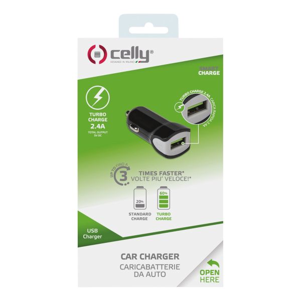 Celly Celly Autolader 1 USB 2.4A zwart 0517540