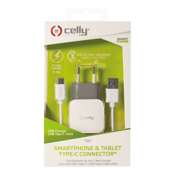 Celly Celly 5723882 Thuislader USB-C 2.4A Wit 0517556