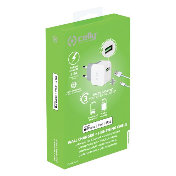 Celly Celly Thuislader MFI USB 2.4A Wit 0517557