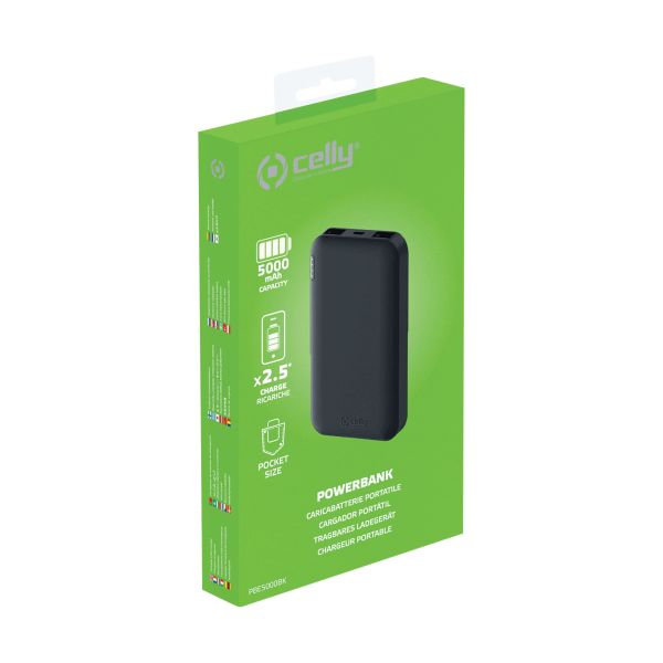 Celly Celly Powerbank Energy 5000 mAh Zwart 0517600