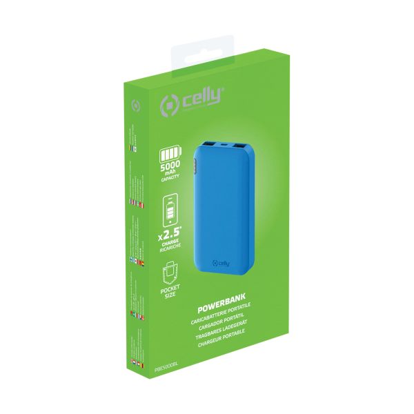 Celly Celly powerbank Energy  5000 mAh Blauw 0517601