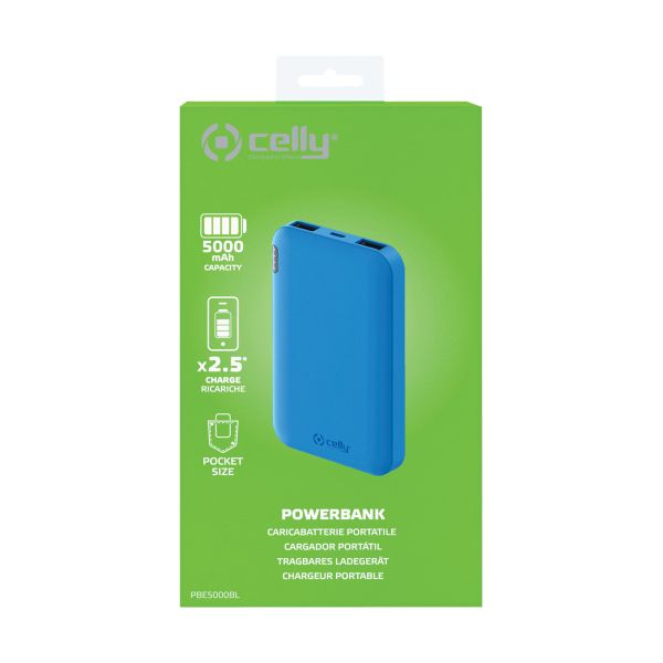 Celly Celly powerbank Energy  5000 mAh Blauw 0517601