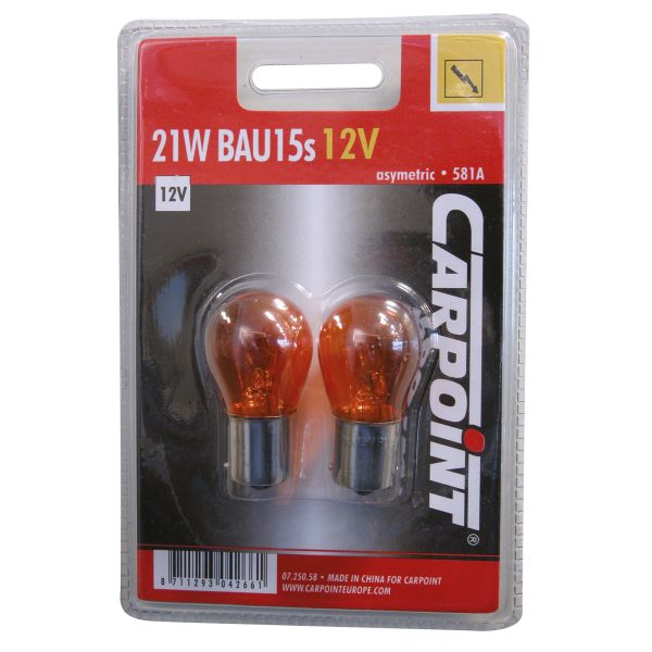 Carpoint Carpoint Autolamp PY21W BAU15s Oranje Blister 2 Stuks 0725058