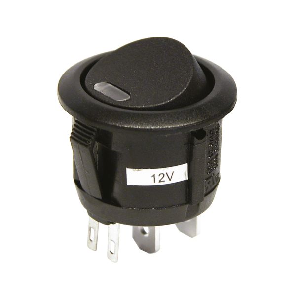 Carpoint Schakelaar On/Off 12V 20A zwart rond 0810681