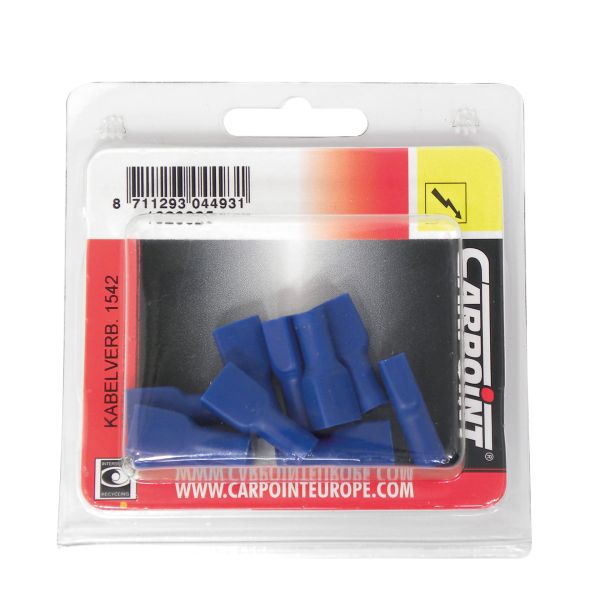 Carpoint Carpoint Vlakstekerhuls 1542 Blauw 6.3x0.8mm 10 Stuks 1623825