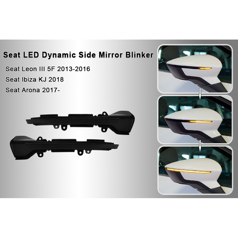 Mijnautoonderdelen Set LED Zijspiegel-Knipperlichten passend voor Seat diverse modellen - Rookgrijs - incl. Dynamic Running Light DL SEL01LS