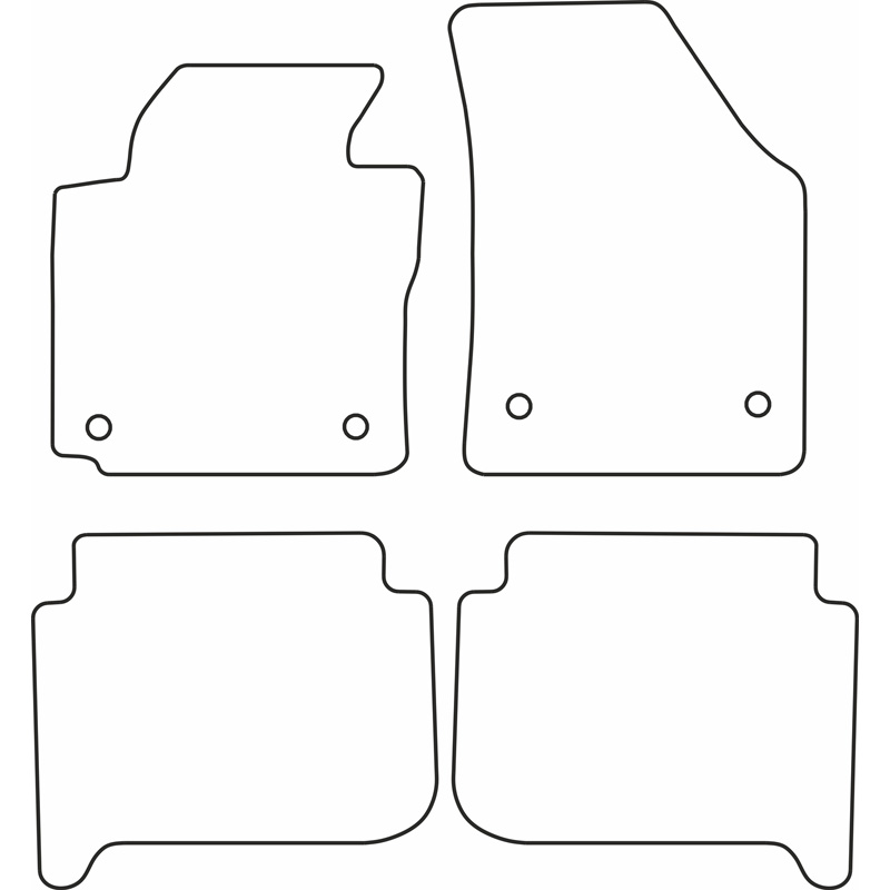 Mijnautoonderdelen Automatten Velours passend voor Volkswagen Touran 2007-2015 (5-Personen) TM VW544V