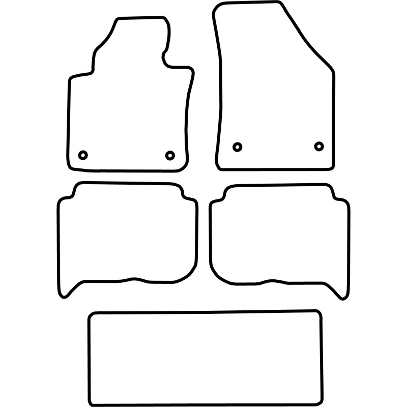 Mijnautoonderdelen Automatten Velours passend voor Volkswagen Touran 2007-2015 (7-Personen) TM VW557V